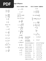 Formula Sheet For Stage 6 Physics