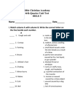 Bible Christian Academy 4rth Quarter Unit Test Hele 5 Name - Date