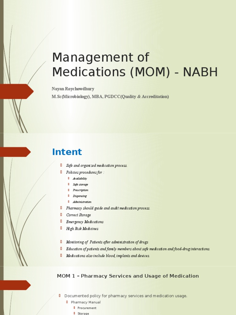 NABH Medication Management Guidelines | PDF | Medical Prescription ...