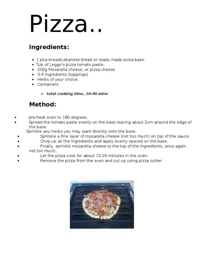 Simple Homemade Pizza Recipe | PDF