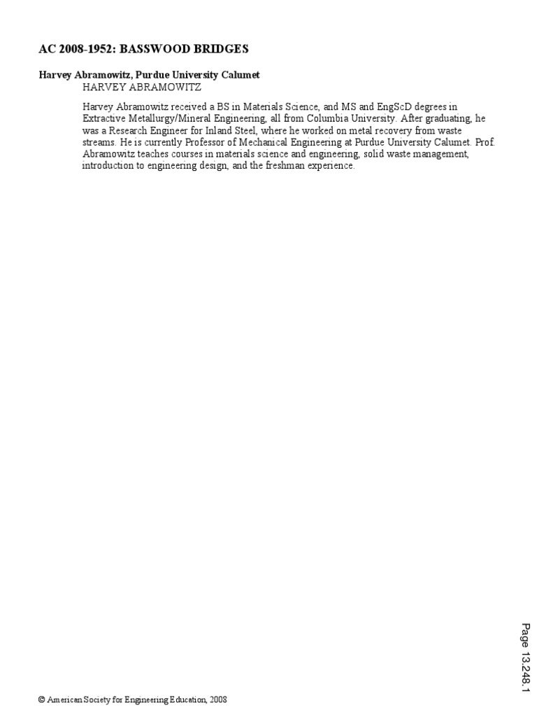 Basswood Bridges PDF Truss Experiment