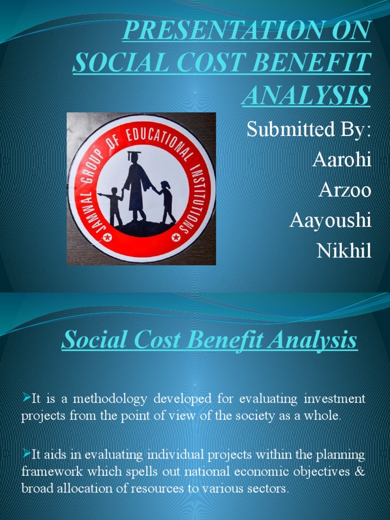 Social Cost Benefit Analysis PDF CostBenefit Analysis Welfare