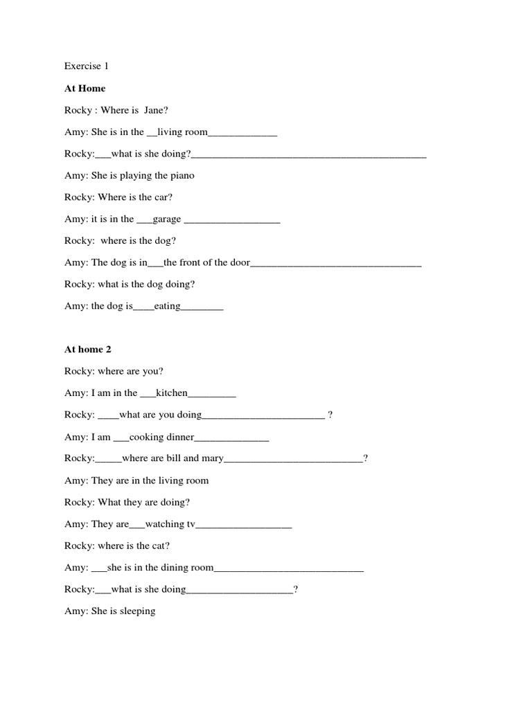 Dialogue Exercises for Home and Work | PDF | Home & Garden | Self ...