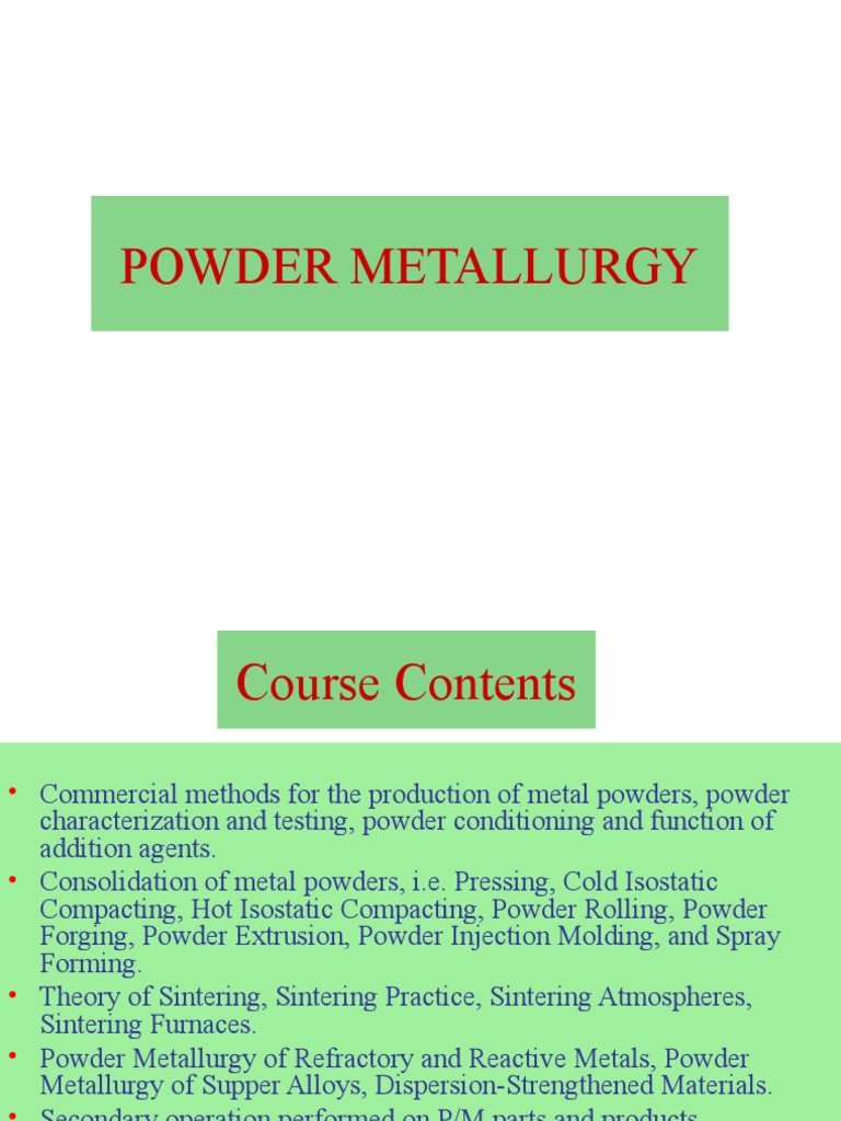 Overview of Powder Metallurgy Process | PDF | Sintering | Building ...
