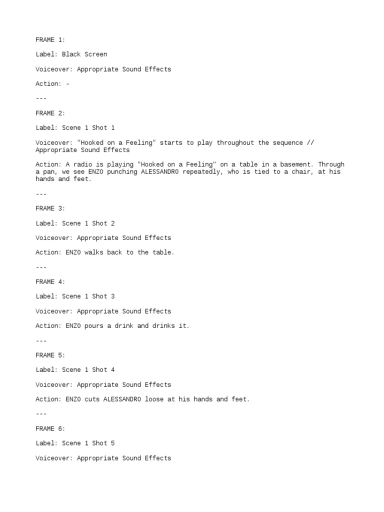Hooked On A Feeling Script | PDF
