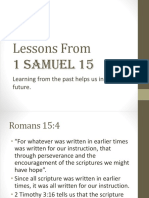 Lessons From 1 Samuel 15: Learning From The Past Helps Us in The Future