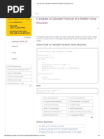 C Program To Calculate Factorial of A Number Using Recursion