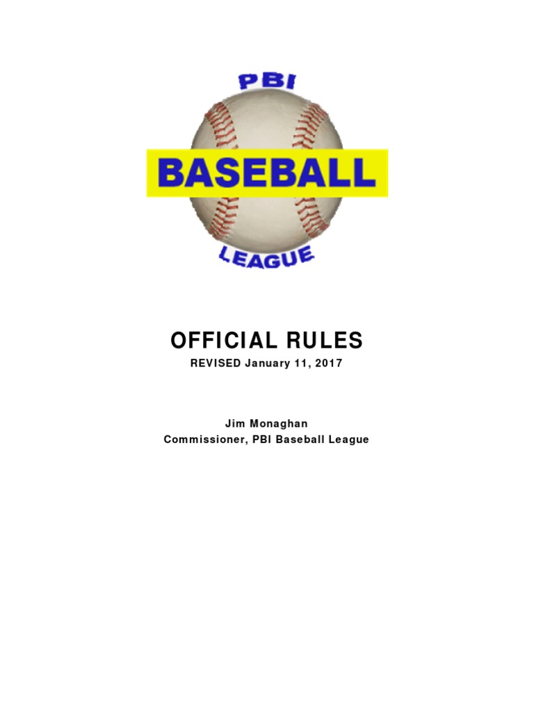 Pb i Baseball League Rules Baseball Field Pitcher