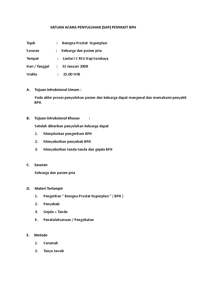 Sap penyakit bph pdf