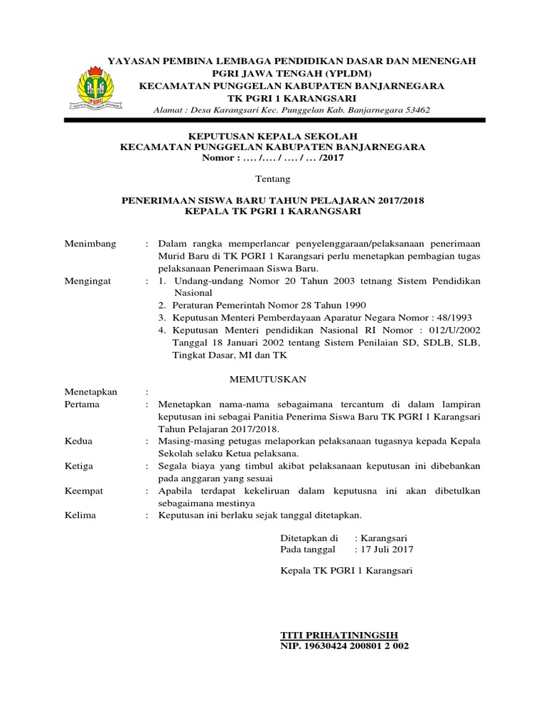 Contoh Laporan Panitia Penerimaan Siswa Baru Seputar Laporan