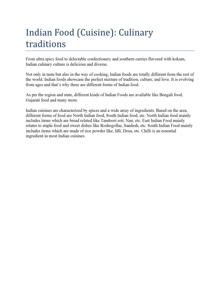 Mastering Indian Culinary Traditions | PDF