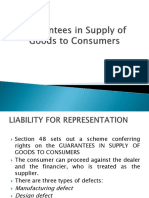 Guarantees in Supply of Goods To Consumers