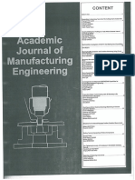 Academi Journal of Manufacturing Engineering