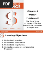 Week 4 (Lecture 4) : The Time Value of Money: Effective Annual Rate, Annuities & Perpetuities