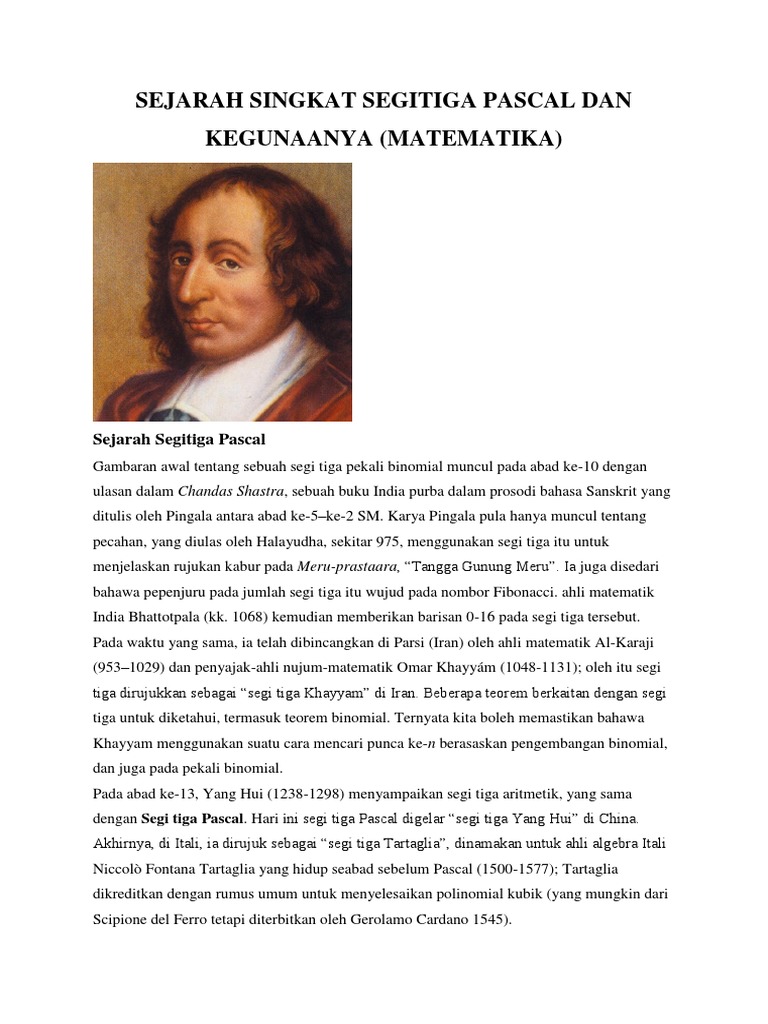 Sejarah Segitiga Pascal Nasi