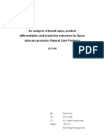 An Analysis of Brand Name, Product Differentiation and Brand Line Extension For Zyrus Skincare Products: Natural Care Products