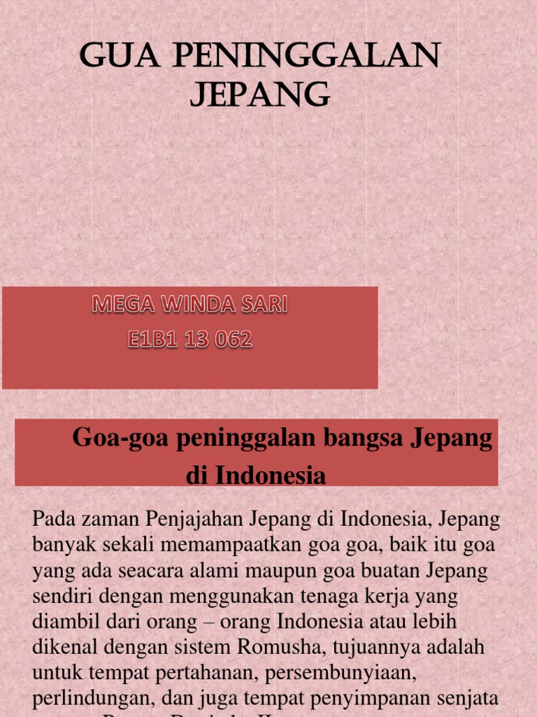 Daftar Gua-gua Peninggalan Jepang