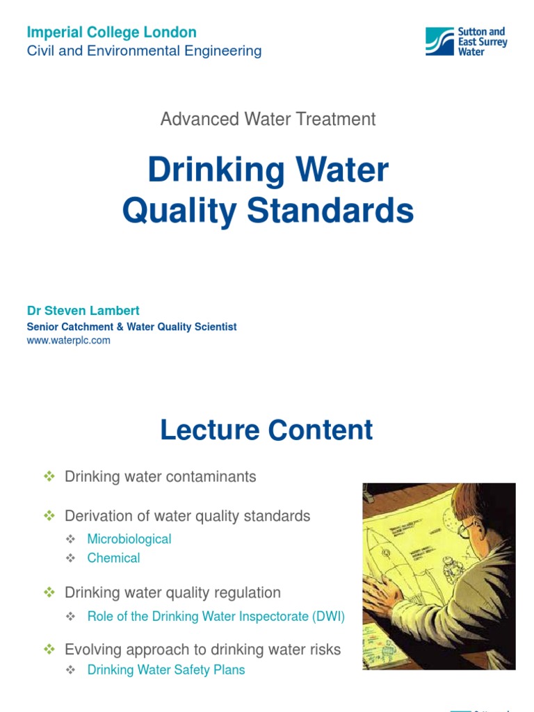 Lecture 1Drinking Water Quality Standards PDF Pathogen Drinking