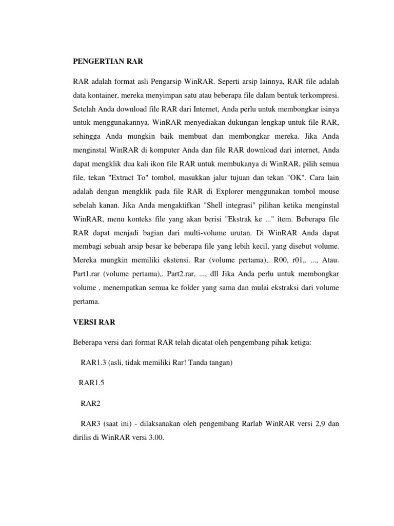 Pengertian Rar | PDF