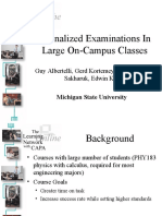 Personalized Examinations in Large On-Campus Classes: Guy Albertelli, Gerd Kortemeyer, Alexander Sakharuk, Edwin Kashy