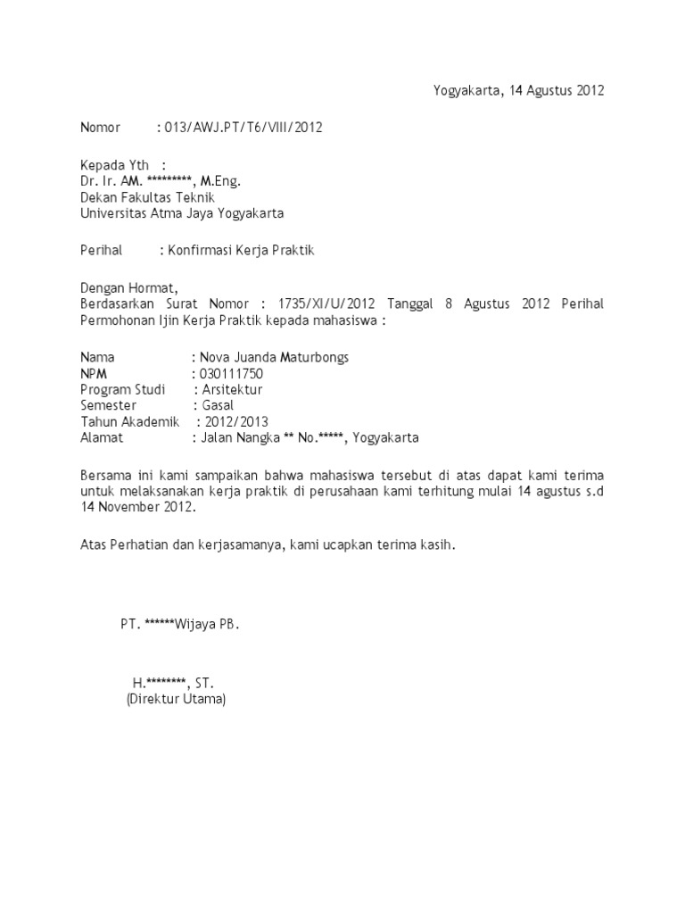 Surat Selesai Magang