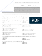 Guía de Repaso Sistema Circulatorio y Respiratorio Ciencias Naturales Nombre