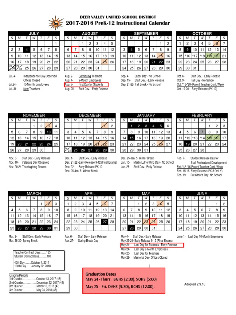 Dvusd 2017-2018 District Calendar | Pdf | Holidays | Festival