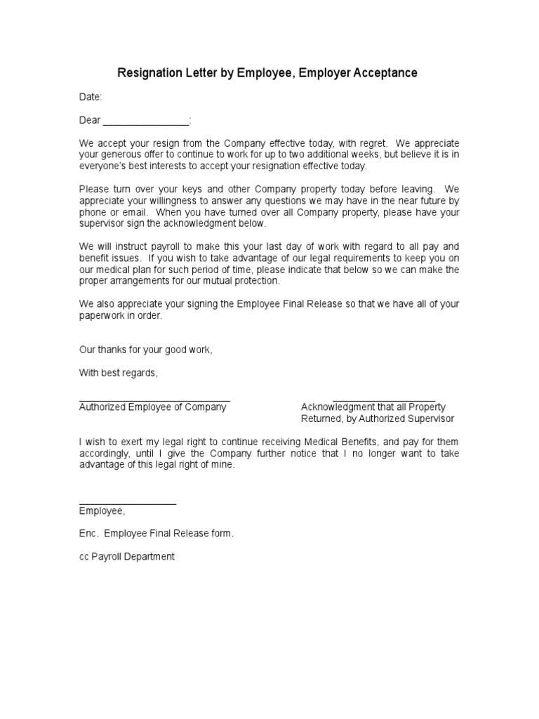 Sample Acceptance Of Resignation Letter From Employer from imgv2-2-f.scribdassets.com