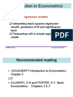 Introduction To Econometrics: Bivariate Regression Models