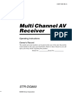 Multi Channel AV Receiver: STR-DG800