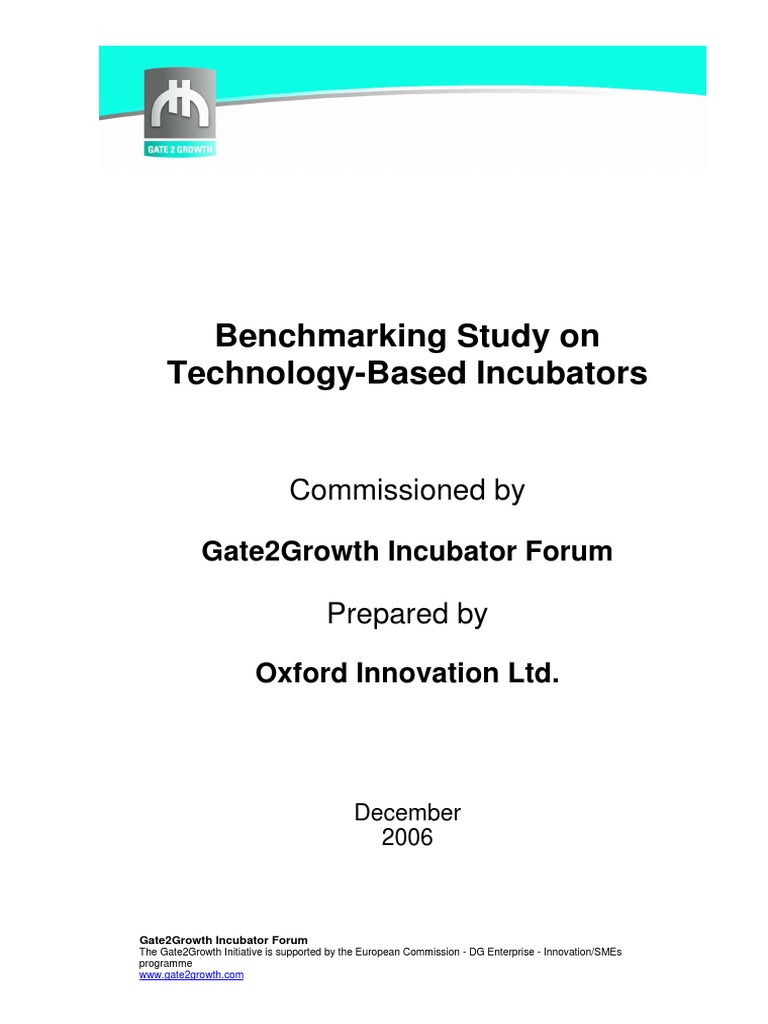 Tech Incubator Benchmarking Guide Pdf Business Incubator Innovation