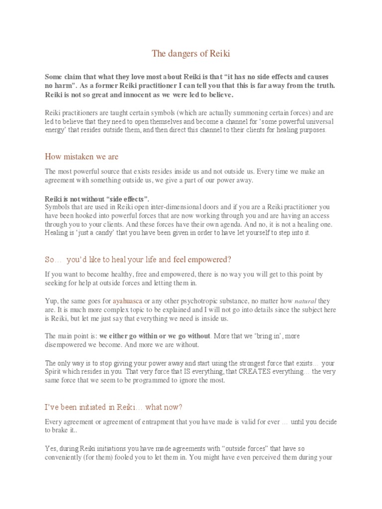 The Dangers Of Reiki