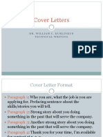 Cover Letters: Dr. William C. Kurlinkus Technical Writing