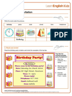 Writing Practice Birthday Party Invitation Worksheet