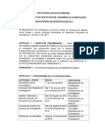 Convocatoria de Investigación 2011