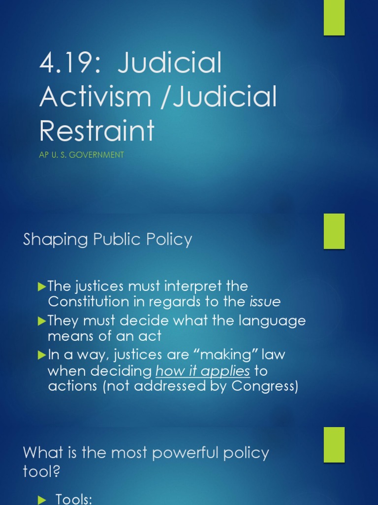 Judicial Activism Judicial Restraint Notes Judiciaries United