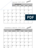 Calendario Mensual 2017 2018 PLANIFICA TU CURSO
