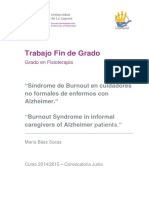 Sindrome de Burnout en Cuidadores No Formales de Enfermos Con Alzheimer.