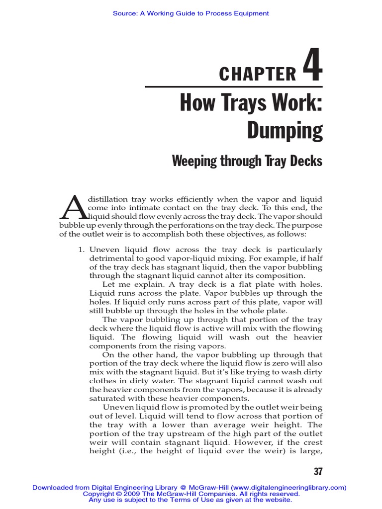 CH 4 - How Trays Work - Dumping | PDF | Distillation | Pressure