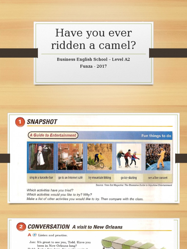 Have You Ever Ridden a Camel Unit 10 A2