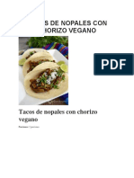 Tacos de Nopales Con Chorizo Vegano