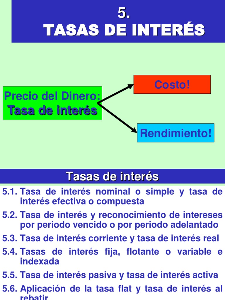 Tipos y Cálculo de Tasas de Interés | PDF | Libor | Interés