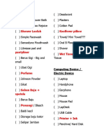 Hostel Checklist 2017