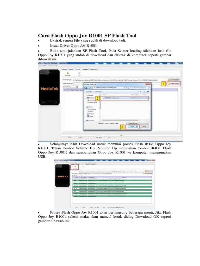 Cara Flash Oppo Joy R1001 SP Flash Tool | PDF | Komputer