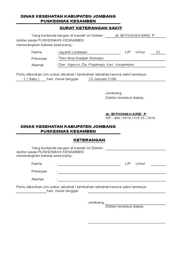 Surat Dokter Sidoarjo Cara Golden