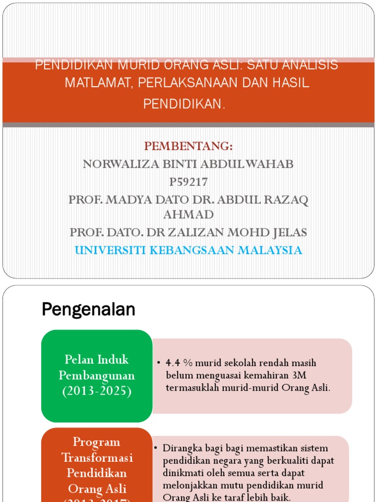 Pendidikanmuridorangasli 140918103353 Phpapp02 Pdf