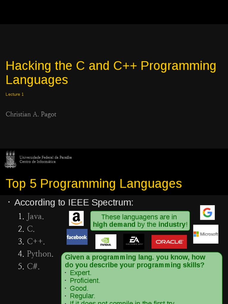 Hacking The C and C++ Programming Languages: Christian A. Pagot | PDF ...