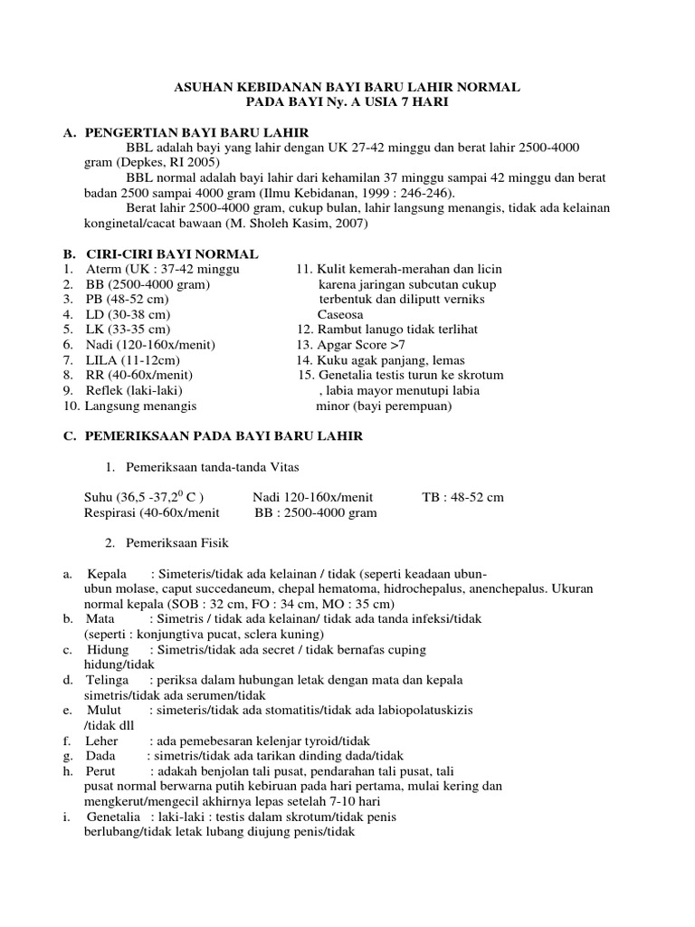 Asuhan Kebidanan Bayi Baru Lahir Normal PDF