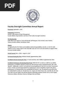 Faculty Oversight Committee Annual Report - 2017