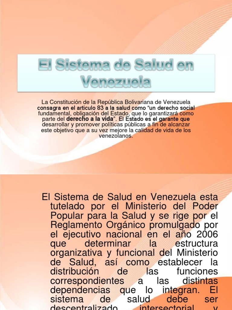 Estructura del Sistema de Salud en Venezuela | PDF | Sistema de salud ...